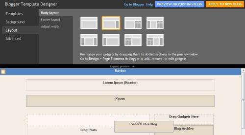 New Google Blogger Template Designer