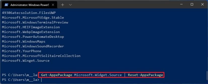 How to reset app using PowerShell on Windows 11
