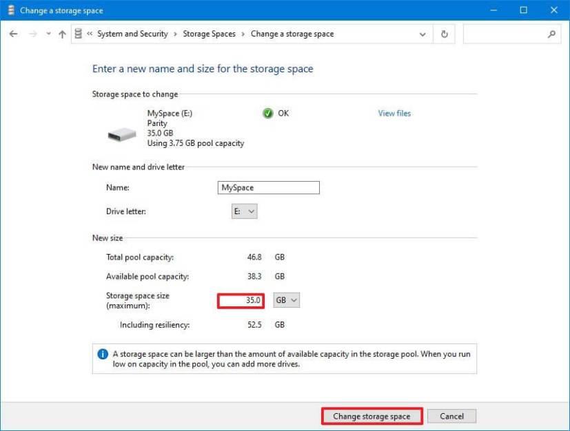 How to extend volume in Storage Spaces on Windows 11