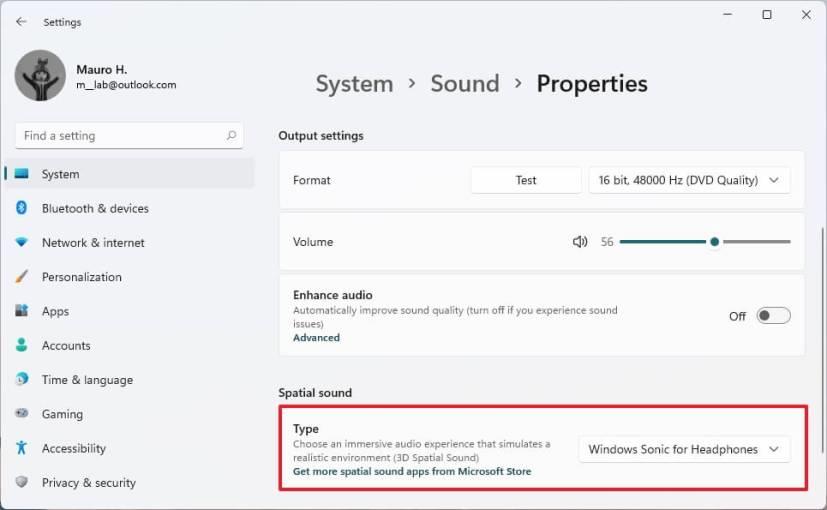 How to enable spatial sound on Windows 11