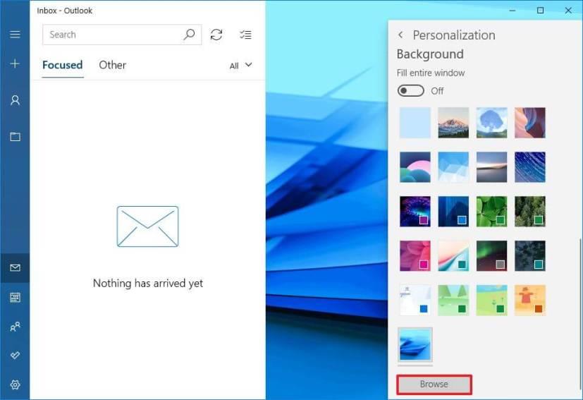 How to change Mail app background image on Windows 10