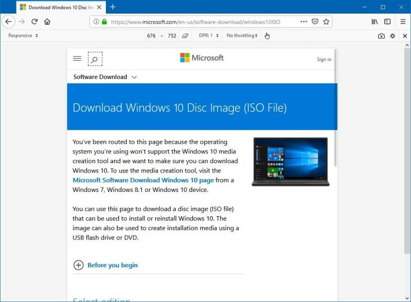 Download Windows 10 ISO without Media Creation Tool