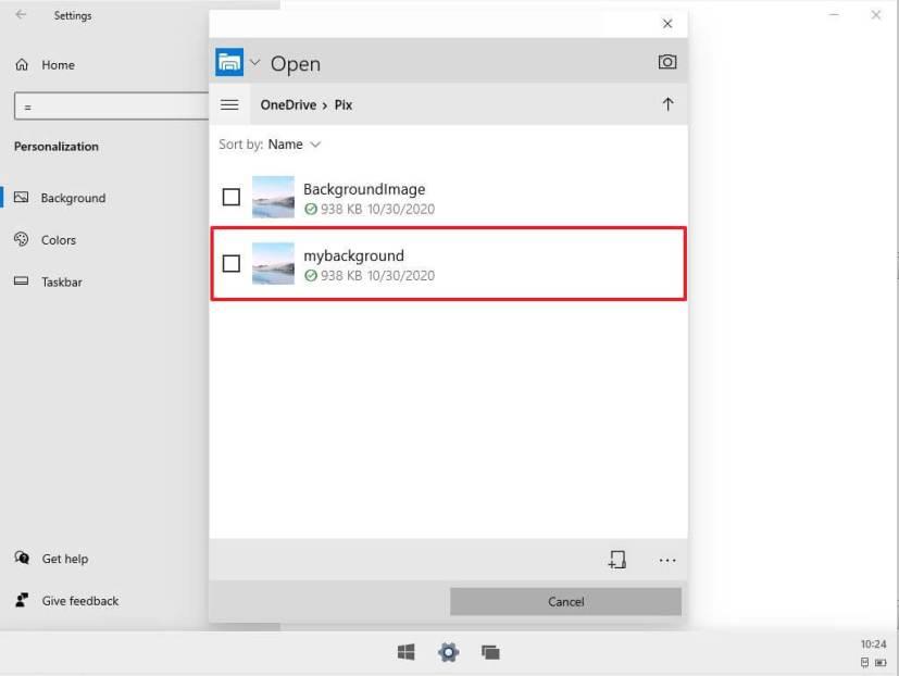How to change desktop background on Windows 10X