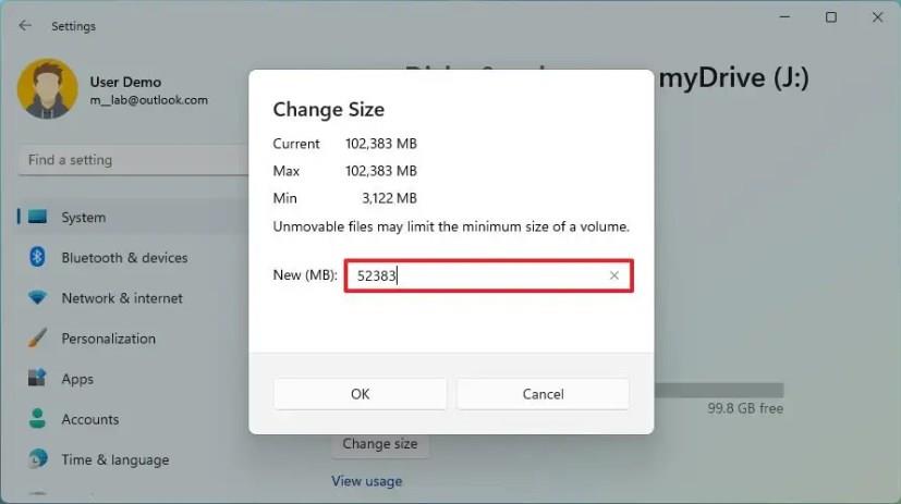 How to change partition size on Windows 11