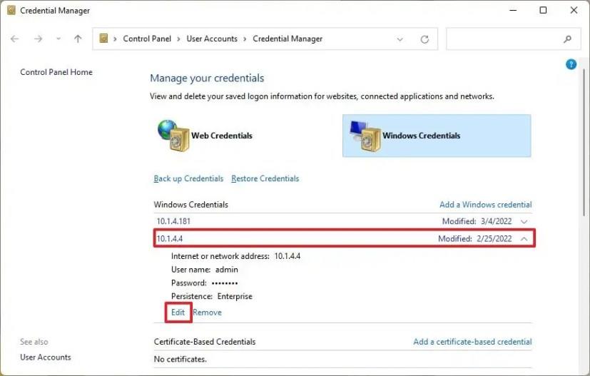 How to use Credential Manager on Windows 11