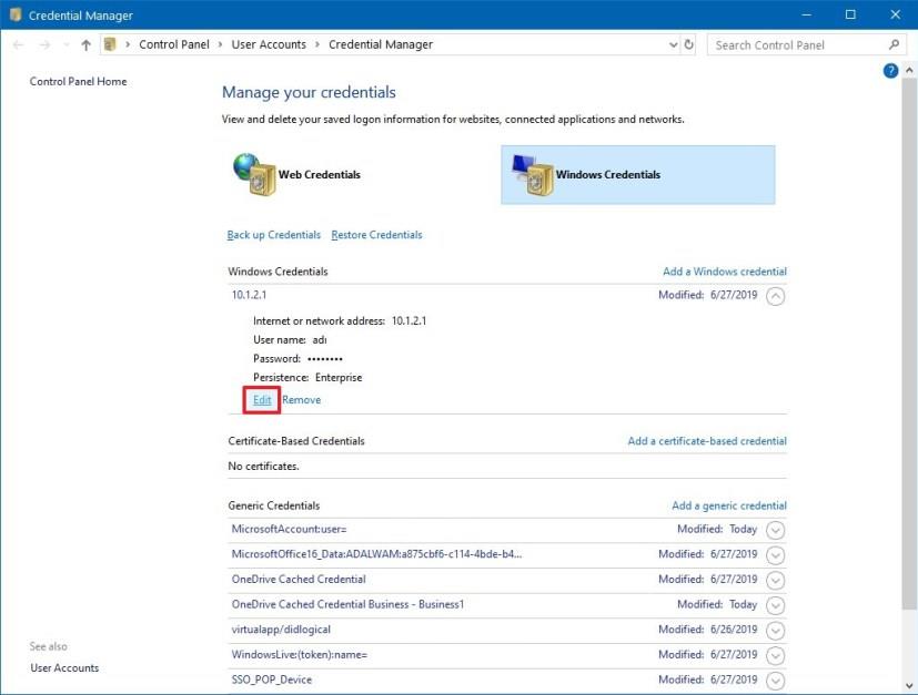 How to use Credential Manager on Windows 10