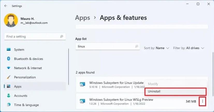 How to uninstall WSL on Windows 11