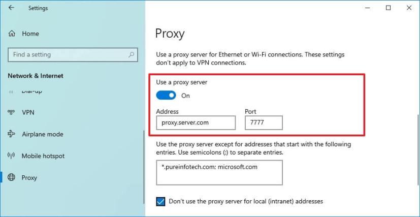 How to set up proxy server on Windows 10