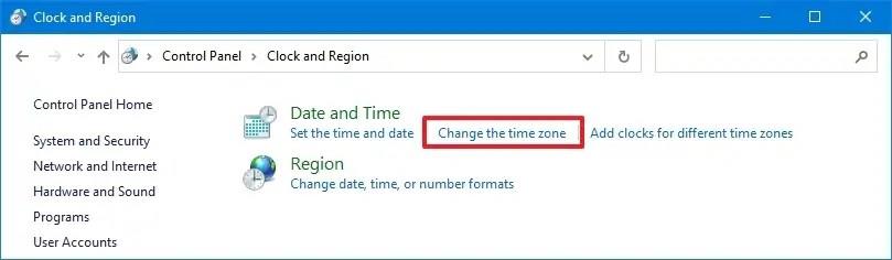 How to set correct time zone on Windows 10