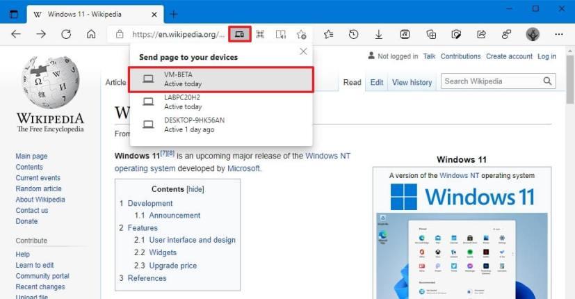 How to send tabs to other devices with Microsoft Edge on Windows 10