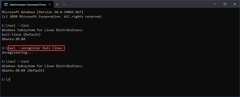 How to reset WSL2 Linux distro on Windows 10