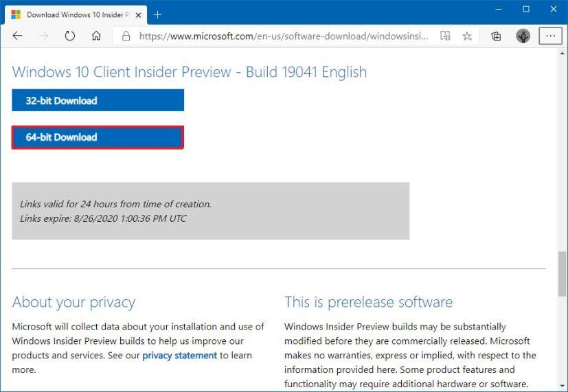 How to download ISO file of Windows 10 20H2
