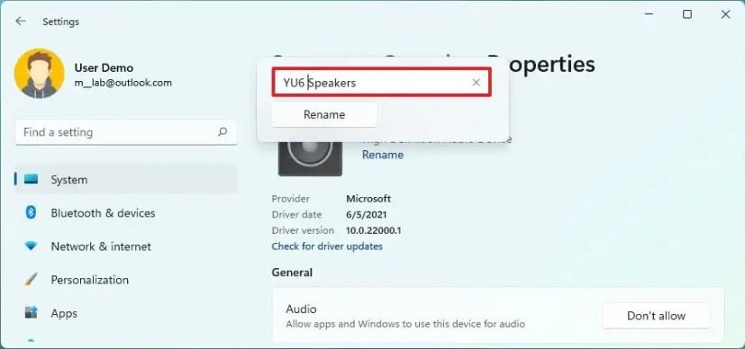 How to rename audio devices on Windows 11