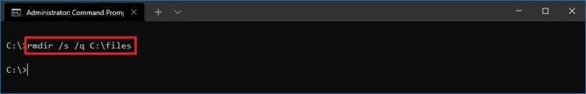 How to delete folder with subfolders using command line on Windows 10