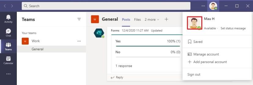 How to change account picture on Microsoft Teams