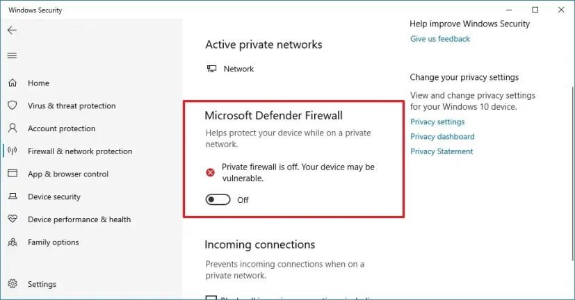 How to disable firewall on Windows 10