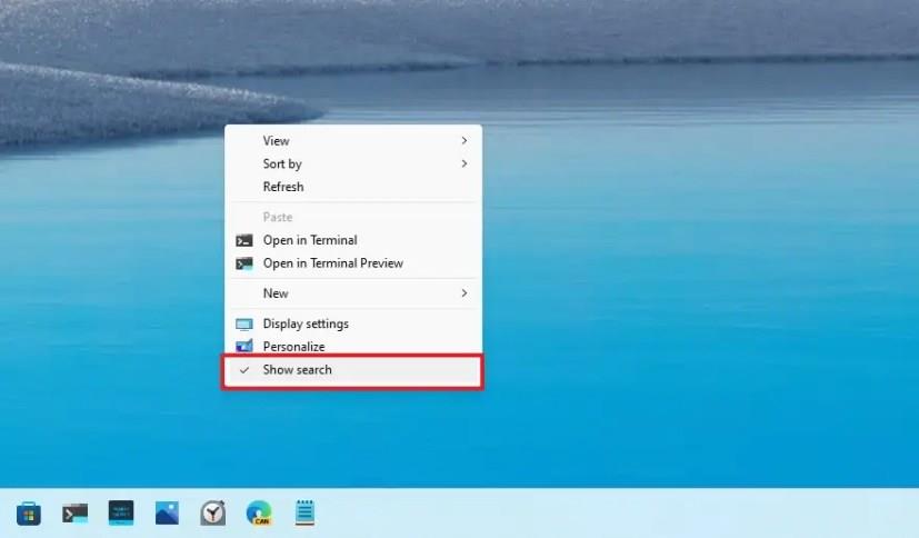 How to disable desktop search box on Windows 11