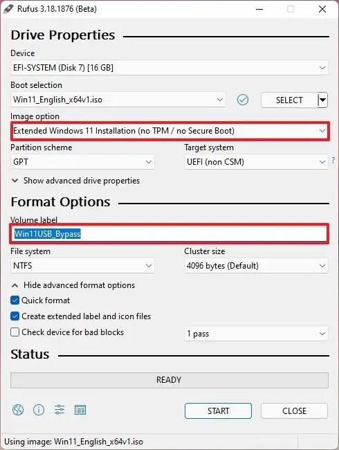 How to create Windows 11 bootable USB to bypass requirements with Rufus