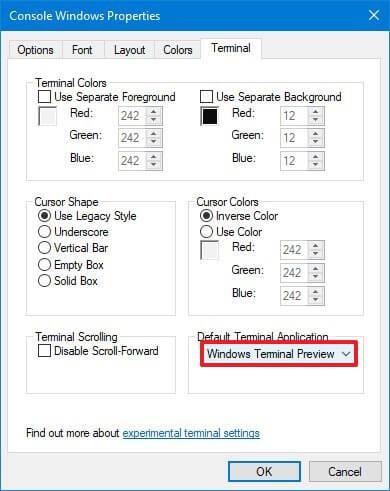 How to set Windows Terminal default app for Command Prompt, PowerShell, WSL