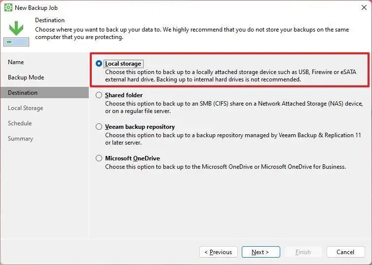 How to create full backup with Veeam on Windows 11