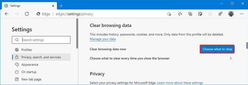 How to clear cache and cookies on Microsoft Edge