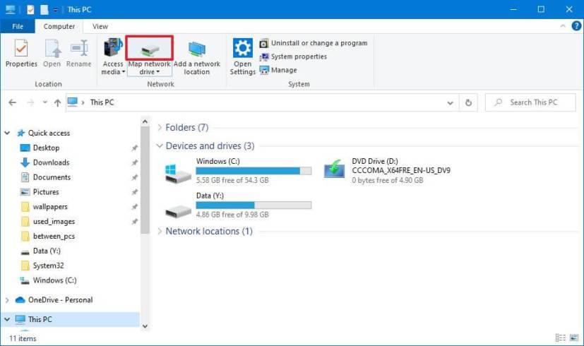 How to map network drive on Windows 10