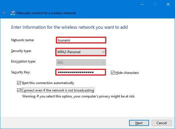 How to add new Wi-Fi network profile on Windows 10