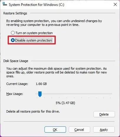 How to create restore point on Windows 11