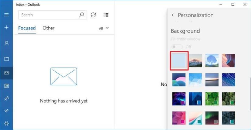 How to change Mail app background image on Windows 10