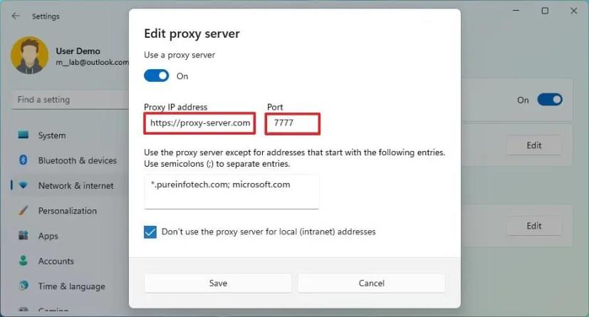 How to set up proxy server on Windows 11