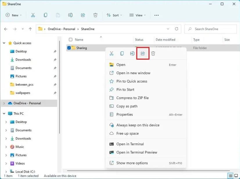 How to share files in OneDrive