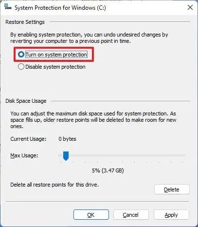 How to schedule automatic restore points on Windows 11