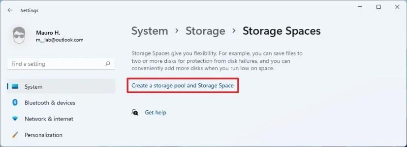 How to create pool on Storage Spaces for Windows 11