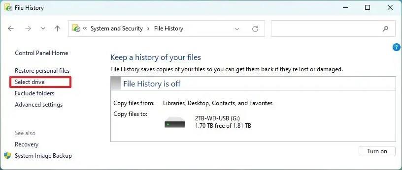 How to use File History backup on Windows 11