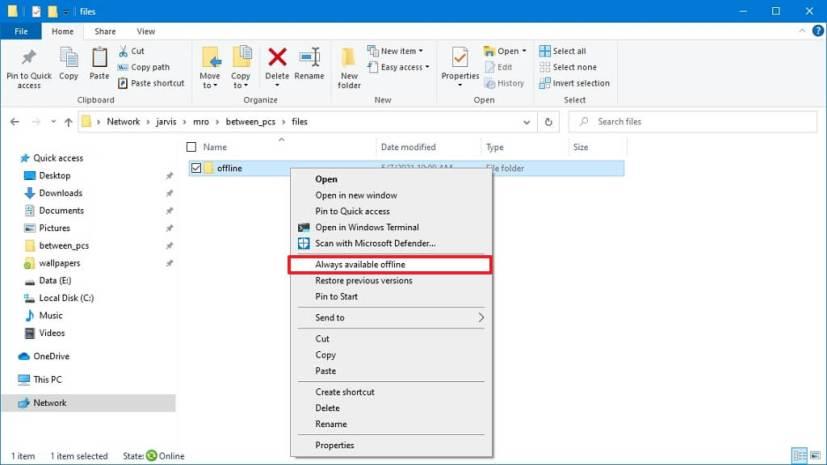 How to enable Offline Files on Windows 10