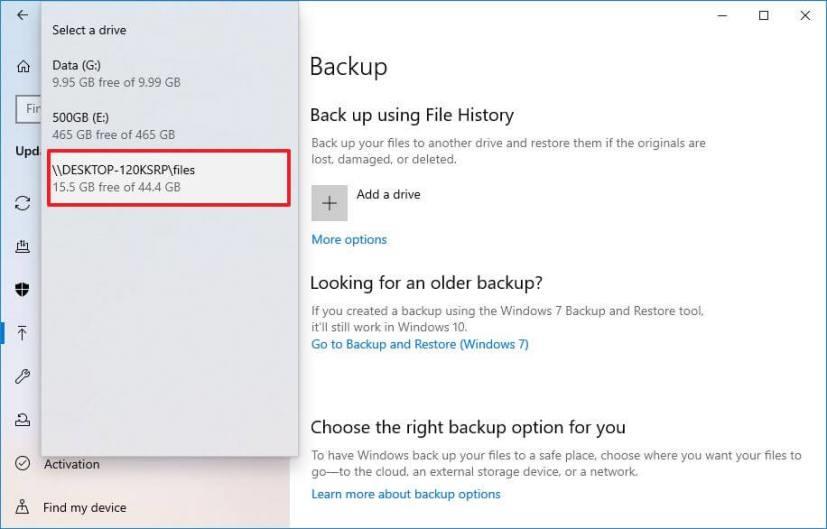 How to use File History to backup files on Windows 10