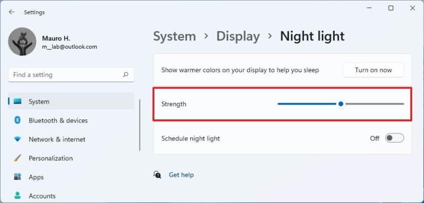 How to enable Night light on Windows 11