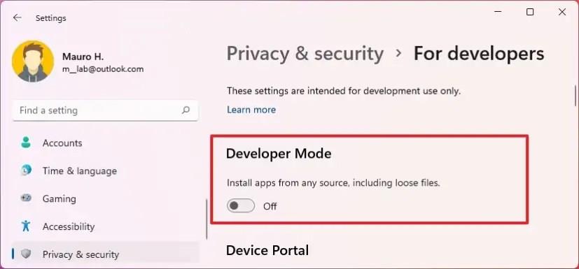 How to enable Developer Mode on Windows 11