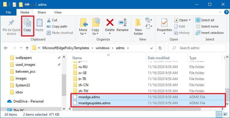 How to install Microsoft Edge Group Policy templates on Windows 10