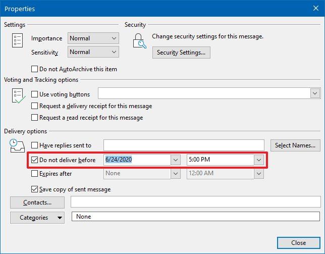 How to schedule email in Outlook app