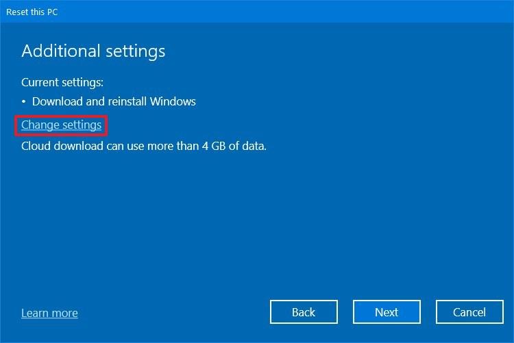 Windows 10 ‘Reset this PC’ feature gets ‘Cloud Download’ option