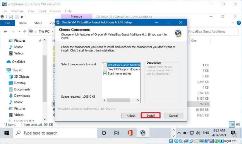 How to install Guest Additions for Windows 10 on VirtualBox