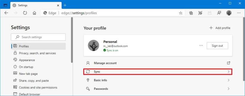 How to enable history sync on Microsoft Edge