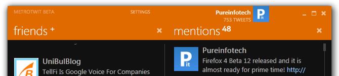 MetroTwit, the most elegant native Twitter client for Windows