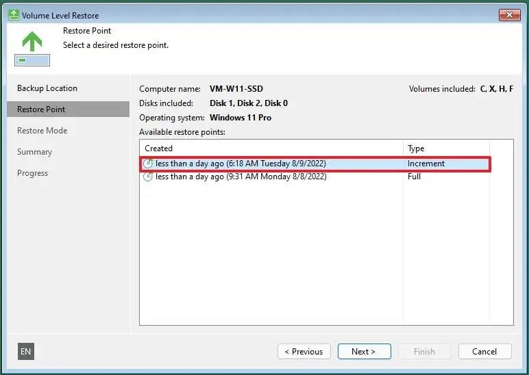 How to create full backup with Veeam on Windows 11