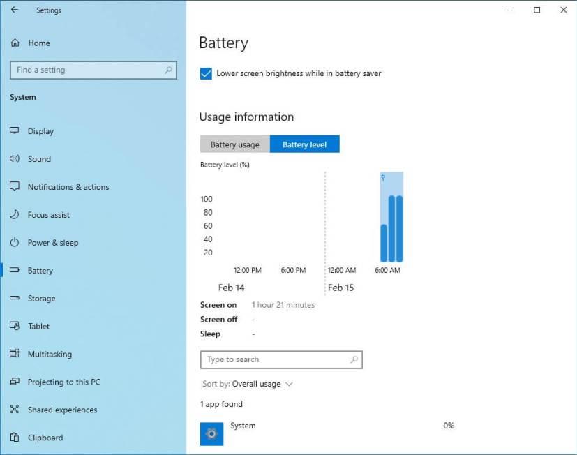 How to enable new battery usage settings on Windows 10 (Dev Channel)
