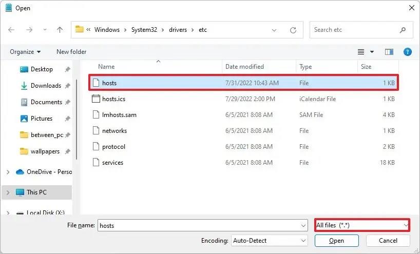 How to quickly edit HOSTS file on Windows 11
