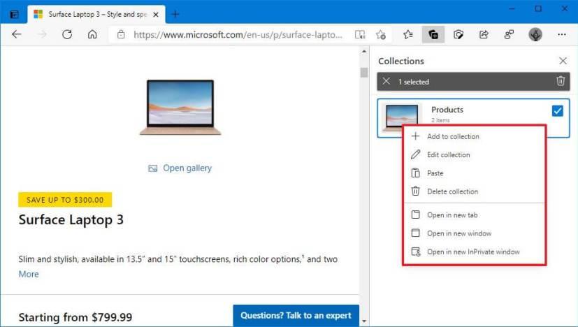 How to use Collections feature on Microsoft Edge