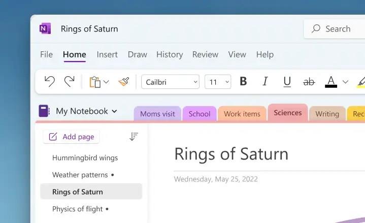 OneNote app for Windows 11 is getting a design overhaul