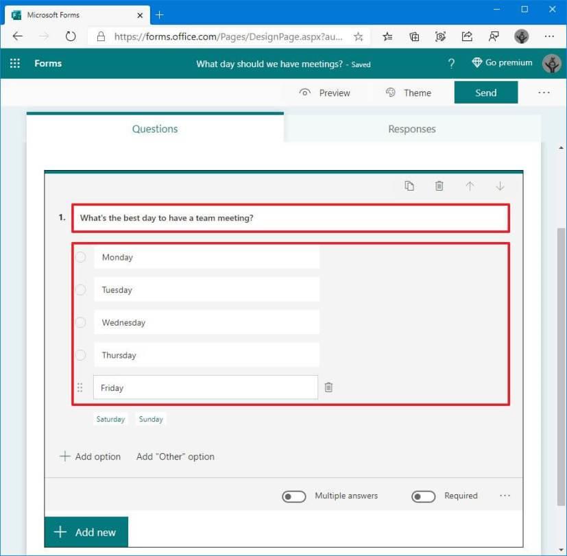 How to create poll with Microsoft Forms